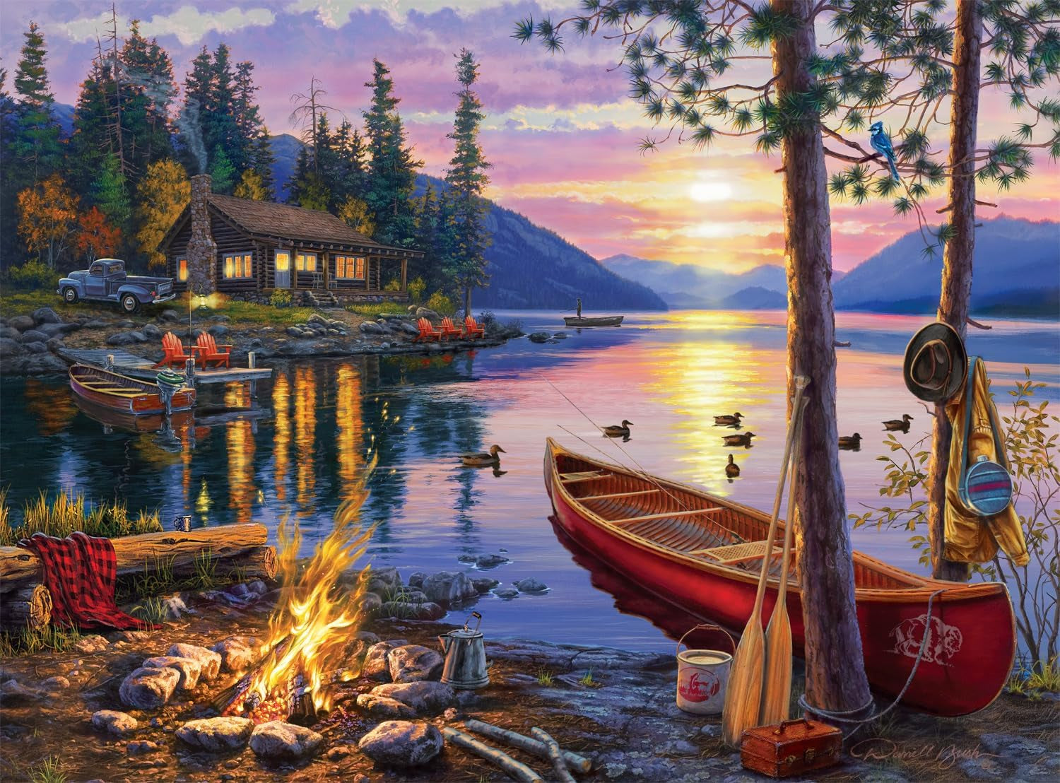 - Darrell Bush - Canoe Lake - 1000 Piece Jigsaw Puzzle for Adults - Challenging Puzzle Perfect for Game Nights - Finished Size Is 26.75 X 19.75